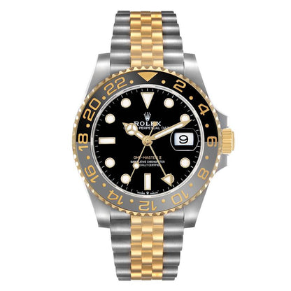 Role_x GMT Master II Zombie Black Grey Steel Yellow Gold Watch Two-tone Luxury Edition Premium Quality FrameFocus.in