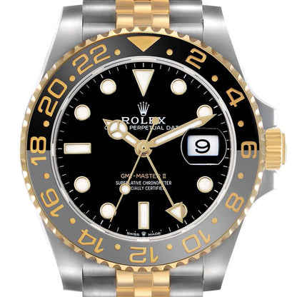 Role_x GMT Master II Zombie Black Grey Steel Yellow Gold Watch Two-tone Luxury Edition Premium Quality FrameFocus.in