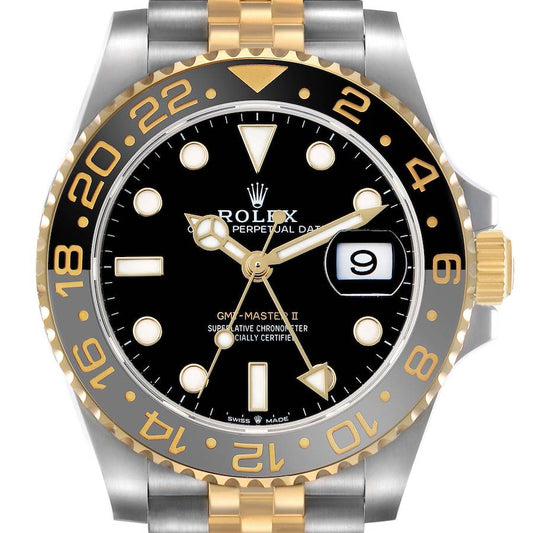 Role_x GMT Master II Zombie Black Grey Steel Yellow Gold Watch Two-tone Luxury Edition Premium Quality FrameFocus.in